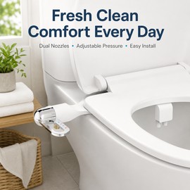 Non-Electric Bidet Attachment for Toilet Seats – Adjustable Fresh Water Spray Nozzle for Bathroom Hygiene