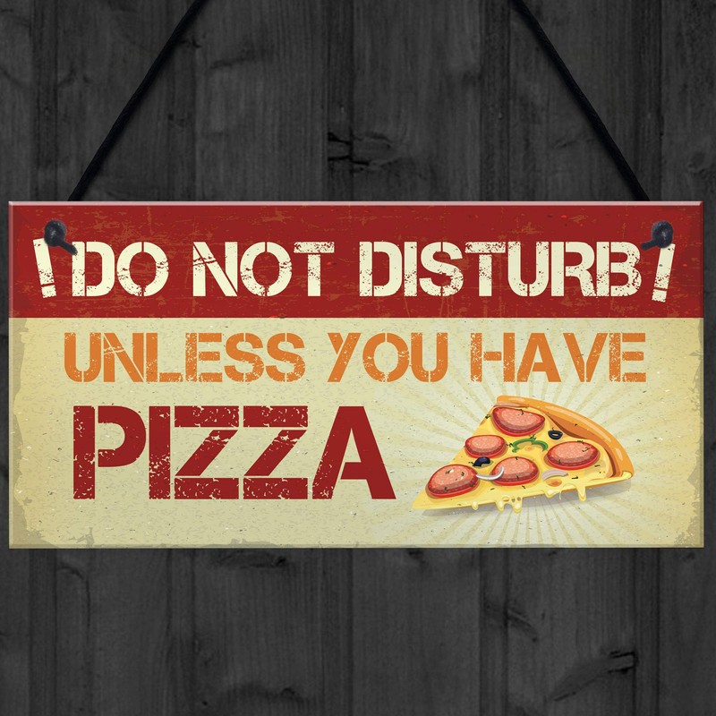 RED OCEAN Do Not Disturb Pizza Funny Man Cave Sign