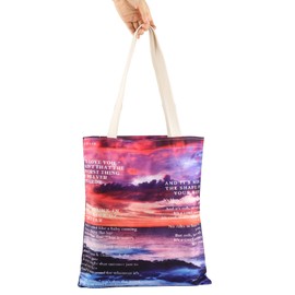 BWWKTOP Song Lyrics Canvas Tote Bag Singer Gifts Singer Concert Tour Gifts Music Shoulder Bag, Like a Devil, One Size