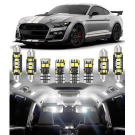 BMT xms Car Interior LED Light Replacement for Ford Mustang 2015-2023,6000K Super Bright Interior Light Bulbs Package, 8pcs