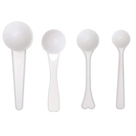 Sowaka 4 Pcs Measuring Spoons 1g 3g 5g 10g Plastic Teaspoon Tablespoon for Accurate Measure Coffee Protein Milk Scoops Spoon Home Kitchen Measuring Tool Pet Food