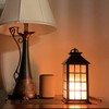 allgala Grid Lattice Panel LED Flame Effect Lantern Lamp