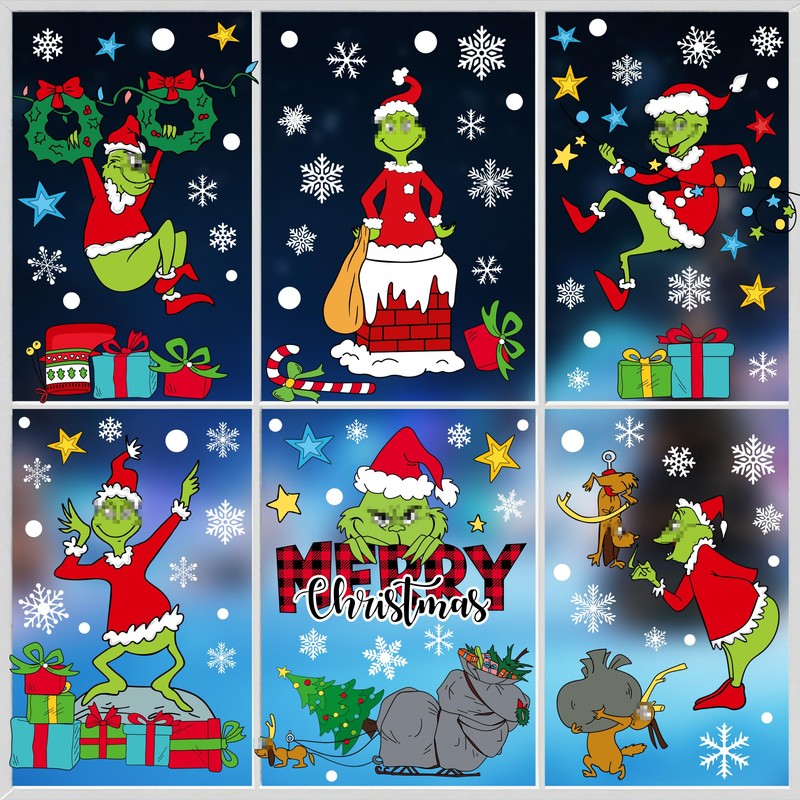 165 PCS Christmas Window Clings for Glass - Double-Sided Static