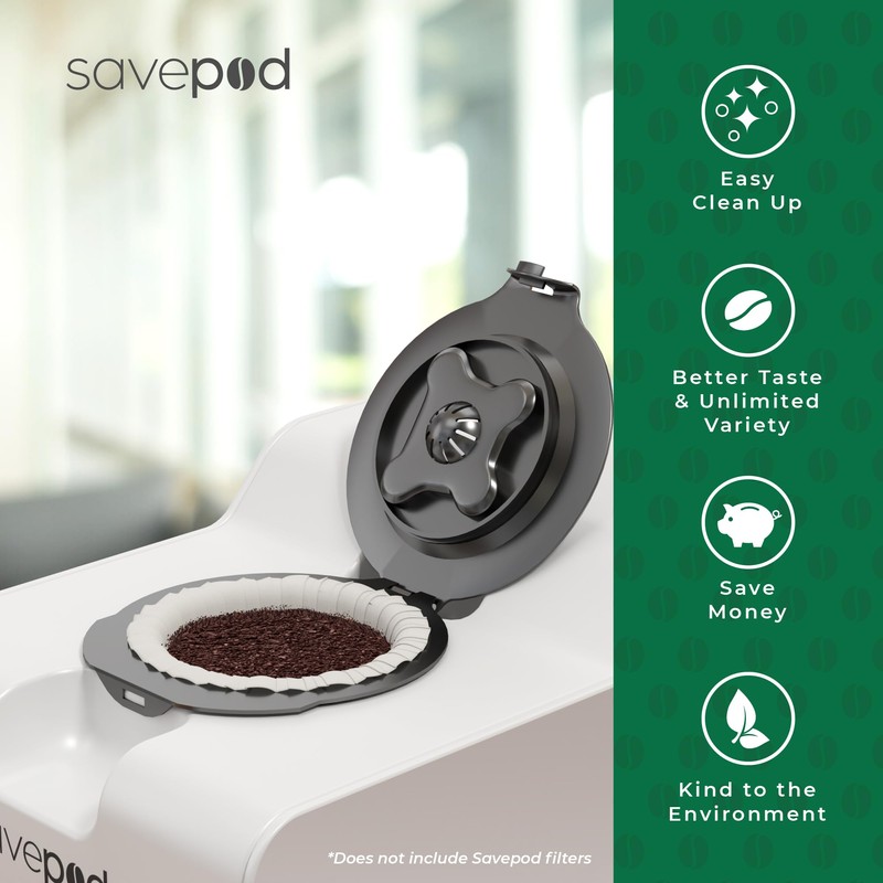 SavePod Cafetera con cápsulas de café reutilizables, compatible con máquinas