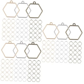 jojofuny 3sets Open Bezels for DIY Jewelry Making Hollow Frame Pendants Antique Antique and for Resin Crafting for Necklaces Bracelets and Keychains 60pcs*3
