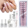 SXC Cosmetics French Tip Press On Nails, Pink Starter Kit,