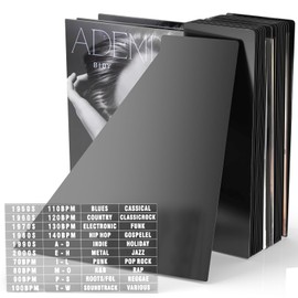 Facmogu 20PCS Vinyl Record Dividers, 12 Inches LP Album Dividers, Plastic 33 RPM Record Divider, 1 Inch Large Tab DIY LP Album Separators, Blank Separators Card for Records Album Storage - Black