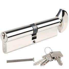 DIDA® 100mm Thumb Turn Euro Cylinder Lock 50T/50 UPVC Barrel Lock with 3 Keys Anti-Pick Anti-Bump Anti-Drill Door Barrel Lock with Key Euro Single Cylinder Lock Barrels High Security BS EN 1303:2005