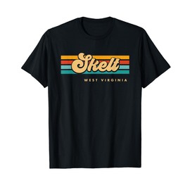 Vintage Sunset Stripes Skelt, West Virginia T-Shirt