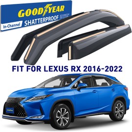 Goodyear Shatterproof in-Channel Window Deflectors for Lexus RX 350, RX 450H 2016-2022, Rain Guards, Window Visors for Cars, Vent Deflector, Car Accessories, 4 pcs - GY008124