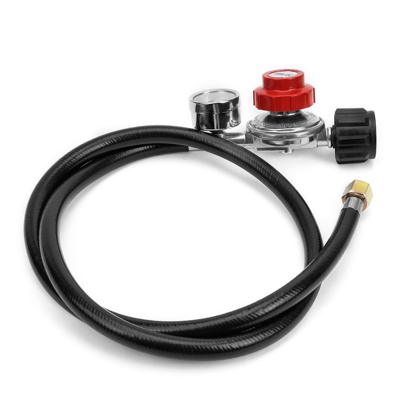 only fire 4Ft 0-30PSI Adjustable Propane Regulator with Tank Gauge