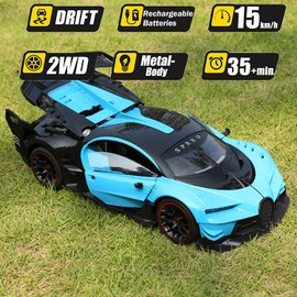 Remote Control Car for Boys Girls, 1:12 Scale 15Km/h Fast RC Race Cars with Open Door Led Light 2.4Ghz Model Car for Kids Boys Girls