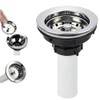 Kitchen Sink Drain Assembly, Stainless Steel Basket Strainer with Knob,