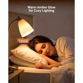 Sunco Amber Sleep Light Bulbs, Blue Light Blocking, A19 9W(60 Watt Equivalent) Dim Light Bulbs for Lamp, 1800K Warm Light Bulb, E26 for Healthy Sleep, Bedroom, Kids Room, 4 Pack