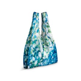 DEMDACO + ArtLifting Original Art, 15.5 x 5 Inches, Collapsible, Reusable, Eco-Friendly Grocery Tote Bag, Watercolor Flowers, Grateful Heart