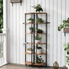 6 Tier Corner Shelf 63.1" Tall Corner Shelves stand Ladder