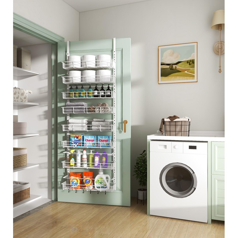 Mefirt Over The Door Pantry Organizer, Wall Mount Spice Rack,