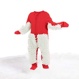 OverDose Boutique Infant Boys Girls Long Sleeved Floor Mop Crawl Suit Baby Jumpsuit Dirt Proof Mop Suit For 3 To 24 Months Kids Long Sleeve Dance (Red, 18-24 Months)