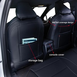 HKZ Custom Fit Corolla Car Seat Cover Full Set for Toyota Corolla 2020 2021 2022 L LE Models - Durable Faux Leather (Black)