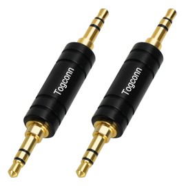 Gold-Plated 3.5mm Audio Adapter 2 Pack - 3-Pole TRS to 3.5mm Jack Coupler for BT Receiver, MP3 Player, Car Transmitter, Speakers