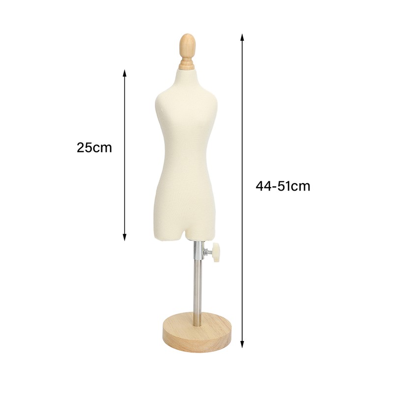 Dress Form Female Mannequin Torso Mini Dress Model with Wooden