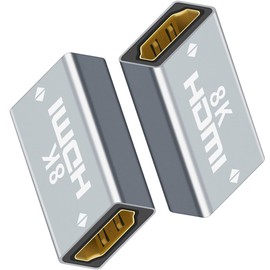 tunghey HDMI Coupler 8K, HDMI Female to Female Connector HDMI Extension Adapter, 8K@60Hz/4K@120Hz 120UHD, 7680 * 4320 Resolution, 3D, HDR, ARC for Laptop, PC, Monitor (2Pack)