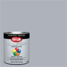 1 qt Krylon K05644007 Pewter Grey COLORmaxx Paint & Primer, Gloss