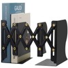 Voency Adjustable Bookends, Retractable Book Holder, Metal Scalable Book Ends,