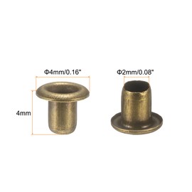 sourcing map 200set Grommets Kit Metal Eyelets 2mm Hole Tiny Grommet for Shoes Clothes Belt Bag DIY Project, Bronze