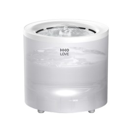 HHOLOVE Cat Water Fountain with Wireless Pump 1.6L/54oz, Automatic Pet Water Fountain Ultra Quiet for Cats and Dogs, Easy to Clean and Assemble, 1 Filter Included, White