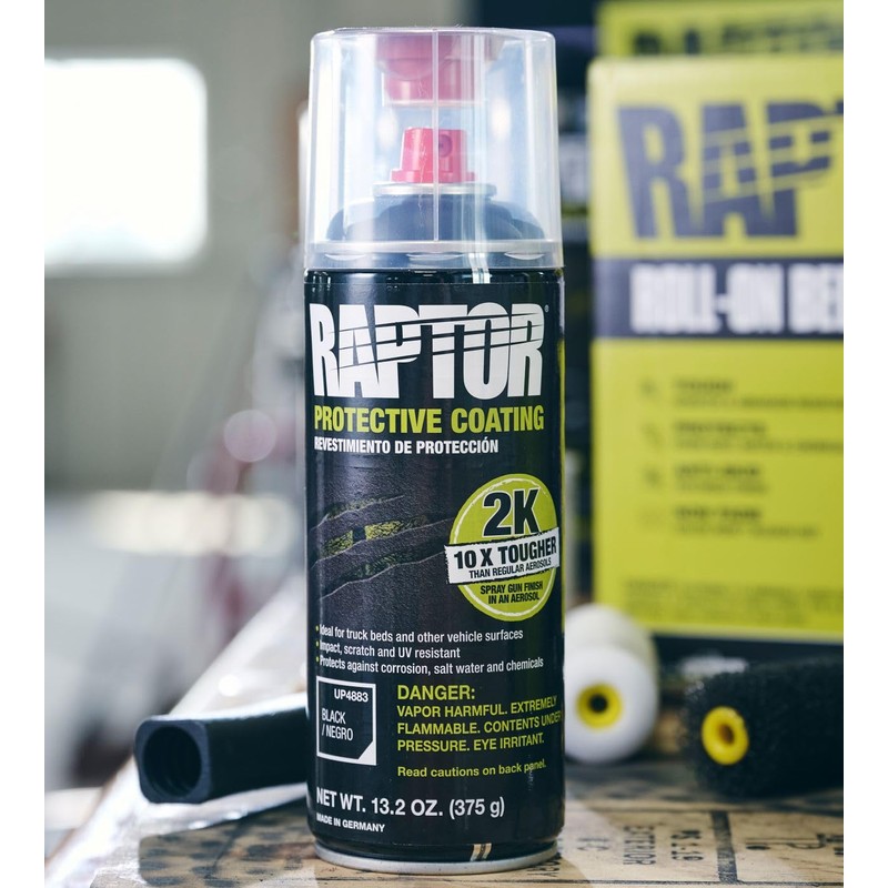 Raptor Raptor 2K Bedliner Aerosol, Protective Coating, Spray-On Truck Bed