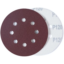 MIDO Professioanl Abrasive 125mm Sanding Discs 110 PCS Sandpaper 5 Inch 8 Hole Sanding Pads 120 Grit Sanding Disc Hook and Loop Round Orbital Sander Pads for Sanding