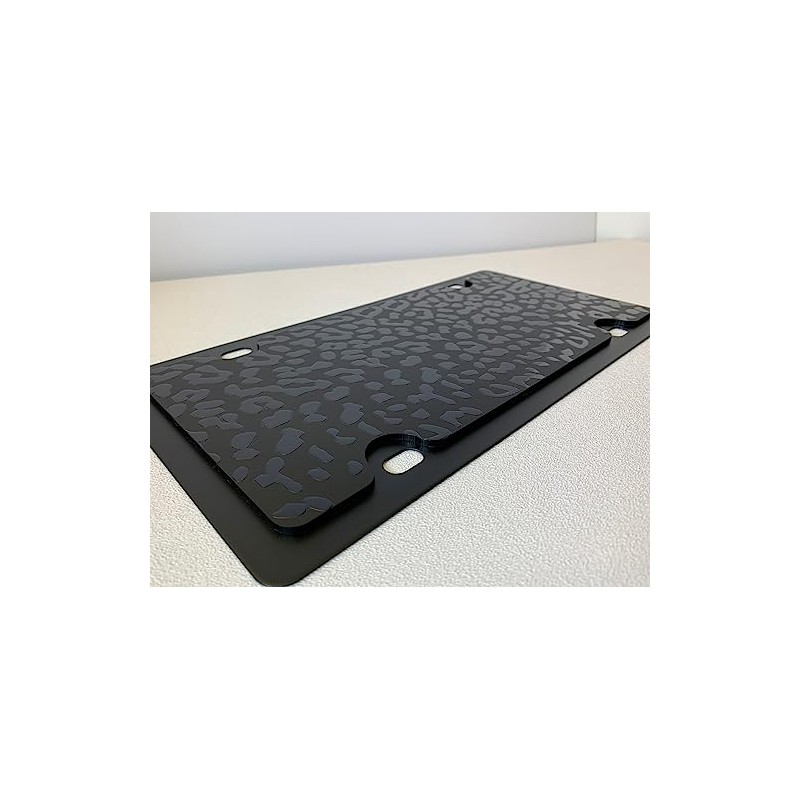 Eurosport Daytona- Black Leopard Print Carbon Steel License Plate