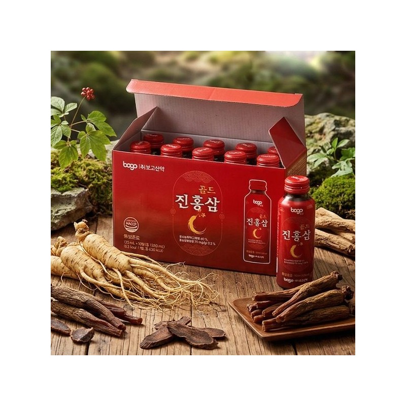 Bogo-on [보고신약] 진홍삼 골드 120mlx10병 1박스 [New Report] Red Ginseng