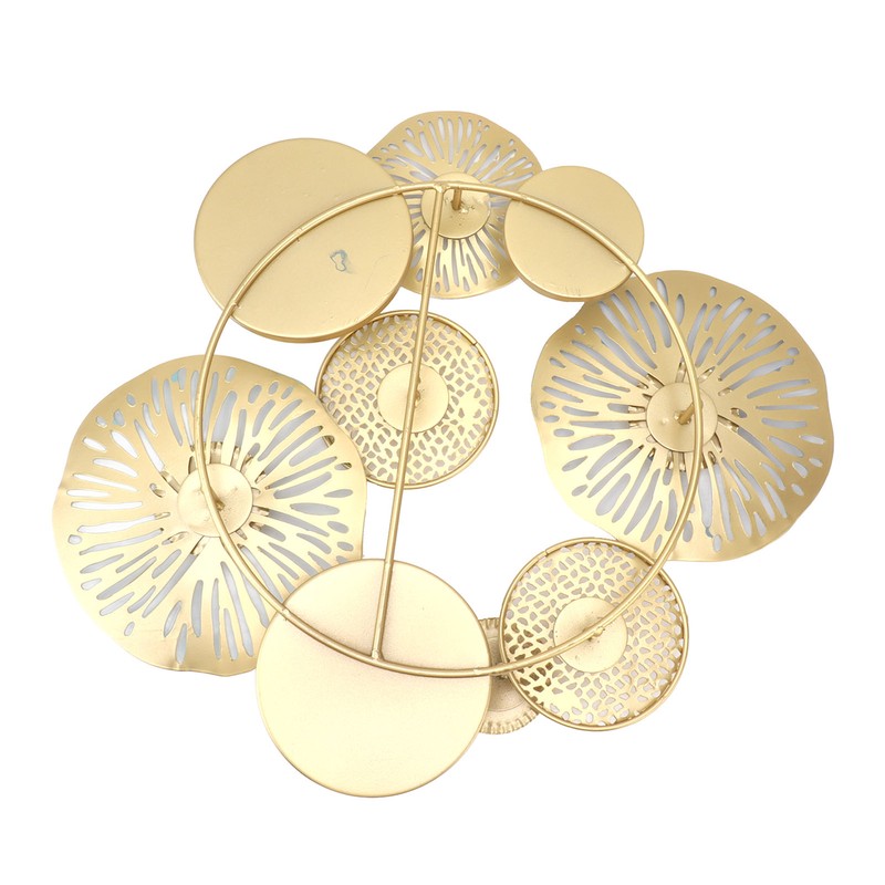 Wall Iron Decoration Lotus Shape With Mirror Metal Wall Art