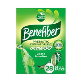 Benefiber On The Go Prebiotic Fiber Supplement Powder for Digestive Health, Daily Fiber Powder, Unflavored Powder Stick Packs - 28 Sticks (3.92 Ounces)