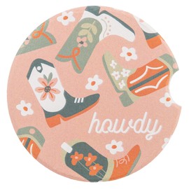 Karma Gifts Boho Car Coasters - Absorbent Cup Holder Coasters for Car - Set of 2 - Boots