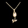 Collar Tulipán Chapa de 18K caja con rosas,regalo para ella,san