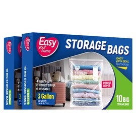 3 Gallon Zipper Lock Storage Bags,16"x18",Reusable Extra Large Size Plastic Freezer Bag With Zip for Food,Clothing,Travel,Moving,BPA-Free,2-Mil Thick