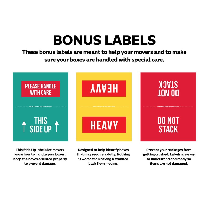 Home Packing Labels - 160 Set Color-Coded Moving Stickers, New