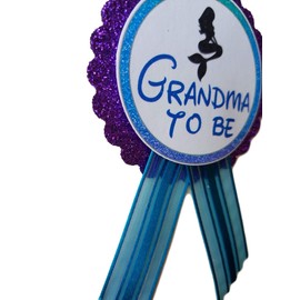 Grandma to Be Pin Mermaid Baby Shower Pin to wear at Baby Shower, Purple & Turquoise Pin, It's a Girl, Baby Sprinkle