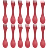 Utility Spork 3-in-1 Combo Spoon-Fork-Knife Camping Utensil (12 pack, Red)