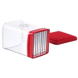 Kitchen Gadgets Fruit Vegetable Cup Slicer, Stainless Steel Clear Cutter,Quickly Making Soft Fruits for Salad, Egg,Banana,Strawberry (Red)