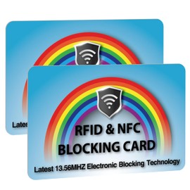 SaiTech IT 2 PK RFID Blocking Cards Protect Your Entire Wallet, Purse, and Cards from NFC Contactless Theft Wallet for Men & Women (Rainbow)