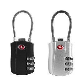 UP Security Luggage Locks TSA Approved 2 Pack, Small Padlock Combination, TSA Locks for Luggage, Travel Combo Padlock with Code for Suitcase, Backpack Zipper, Locker, Gun Case, Ammo Can (Black+Silver)