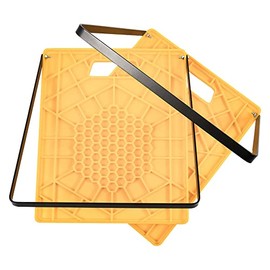 Camco Large RV Stabilizing Jack Pad with Handle, Helps Prevent Jacks from Sinking, 14 Inch x 12 Inch Pad - 2 Pack - 44543 , Yellow