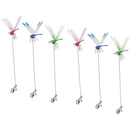 ARFUKA 3D Dragonfly Garden Clips 25cm Durable Outdoor Decorations |3-Color Patio & Planter Ornaments for Garden, Yard & Balcony Pack of 6