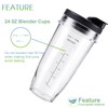 Ninja Blender Cups Replacement 24oz – Compatible with Ninja BN401,