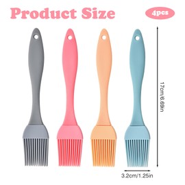 4 Stück Backpinsel Silikon,Silikonpinsel,Grill Küche-ölpinsel,Silikon Pinsel für Backen,Gemüsepinsel,Pastry Brush,Kitchen Kochpinsel Kuchenpinsel,Pastry Backpinsel-set,Hitzebeständig ölpinsel Baking