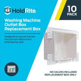 Holdrite HR-W-OB Drain, Replacement Washing Machine Outlet Box Accessories, White, 10 Count